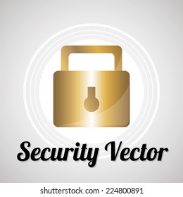 padlock Security vector over gray color background