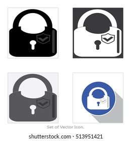 Padlock. Set of Icon.Vector illustration.