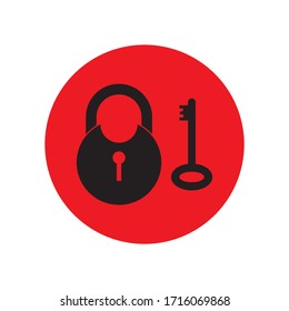 Padlock set with keys vector icon isolated design template