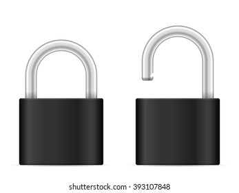 Padlock set on a white background.