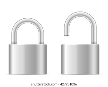 Padlock set on a white background.