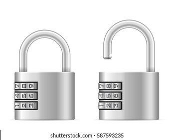 Padlock set on a white background.