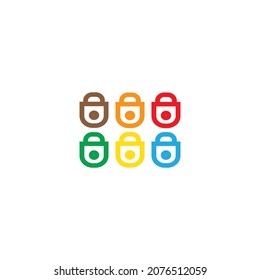 Padlock set vector 
design icon set 