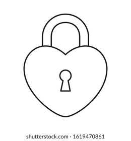 padlock in shape heart isolated icon vector illustration design