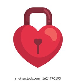 padlock in shape heart isolated icon vector illustration design