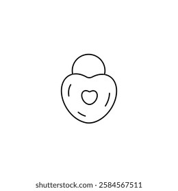 padlock in the shape of a heart on a white background