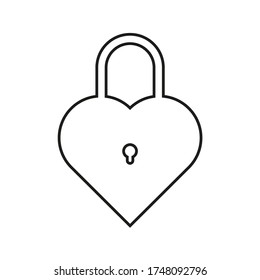 Padlock shaped heart icon vector