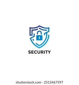 Padlock and Shield Cyber Security Technology