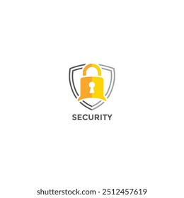 Padlock and Shield Logo Icon for Cyber Security Technology