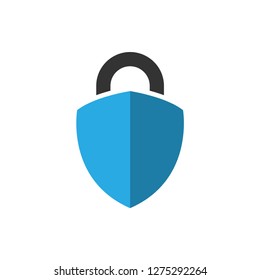 Padlock shield logo icon element design template vector