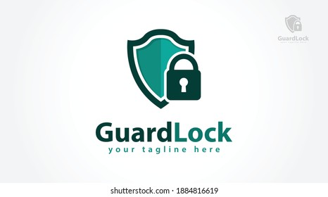 Padlock Shield logo template. Vector