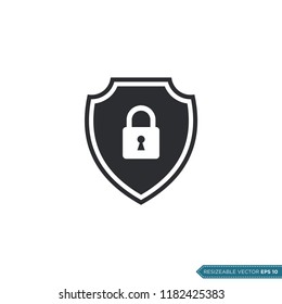 padlock shield pictogram icon logo template