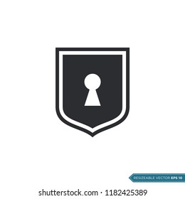 padlock shield pictogram icon logo template