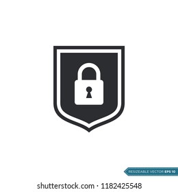 padlock shield pictogram icon logo template