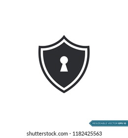 padlock shield pictogram icon logo template