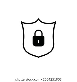 padlock shield pictogram icon logo template