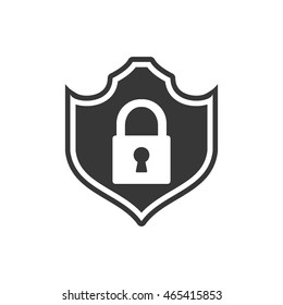 padlock shield security system protection technology icon. Isolated and flat illustration. Vector graphic