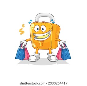 the padlock shoping mascot. cartoon vector