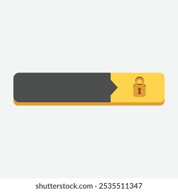 padlock sign blank text menu in flat vector design