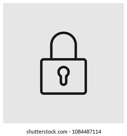 Padlock sign icon in trendy flat style isolated on grey background, modern symbol vector illustration for web