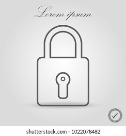 Padlock sign line vector icon. Open lock sign icon. Protection sign. Password symbol. Unlock symbol.