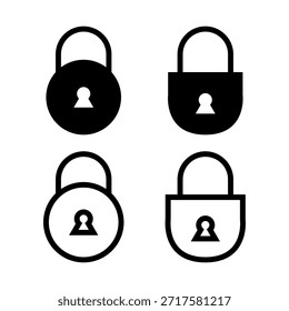 Signo y símbolo del candado en Vector sobre fondo blanco
