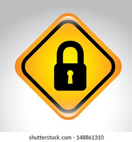 padlock signal over gray background vector illustration 