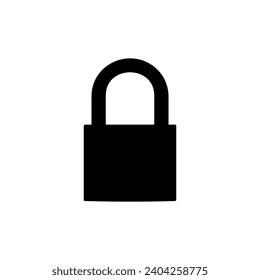 Padlock Silhouette, Flat Style, can use for Art Illustration, Pictogram, Logo Gram, Website or Graphic Design Element. Vector Illustration