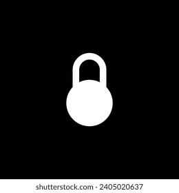 Silueta Padlock, de estilo plano, puede utilizarse para la ilustración artística, el pictograma, el logotipo, el sitio web o el elemento de diseño gráfico. Ilustración vectorial 
