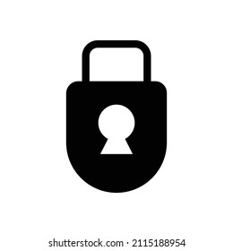 Icono de silueta de candado. Icono de seguridad y bloqueo. Vector.