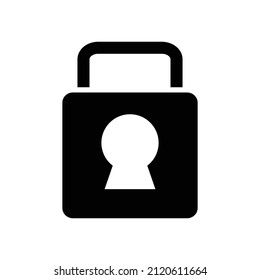Padlock silhouette icon. Security and lock icons. Editable vector.