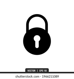 Padlock Silhouette icon vector, illustration logo template in trendy style. Suitable for many purposes.