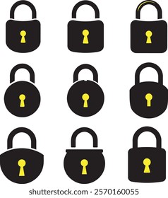Padlock silhouette icon vector. padlock symbol, sign, design