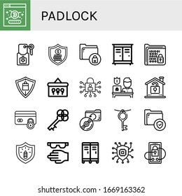 candado simple iconos conjunto. Contiene iconos como Contraseña, Clave, Seguridad, Seguridad, Bloqueadores, Cifrado, Protección, Teclas, Bloquear, Desbloquear, Pago seguro, que se pueden utilizar para web, móvil y logotipo