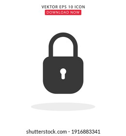 padlock simple vektor with white background