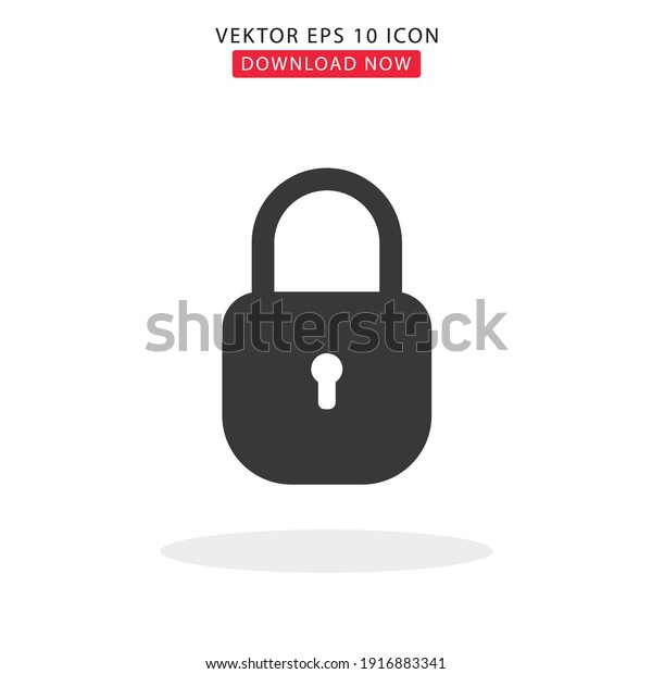 padlock simple vektor\
with white background