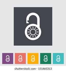 Padlock. Single flat icon. Vector illustration.