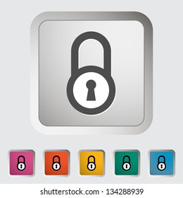 Padlock. Single icon. Vector illustration.