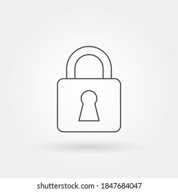 padlock single isolated icon with modern line or outline style