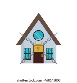 padlock smart house home technology  icon. Isolated and flat vecctor illustration