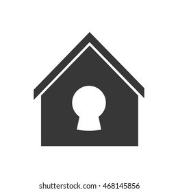 padlock smart house home technology  icon. Isolated and flat vecctor illustration