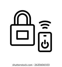 Icono inteligente de candado para dispositivos de seguridad e IoT. Vector de cerradura digital para acceso, seguridad y Contraseña. Icono de línea