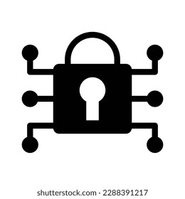 padlock solid icon illustration vector graphic