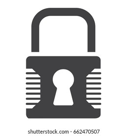 Padlock solid icon, security and lock, vector graphics, a glyph pattern on a white background, eps 10.