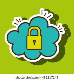 padlock steel password cloud