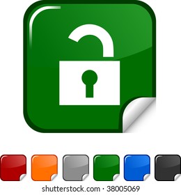 Padlock  sticker icon. Vector illustration.