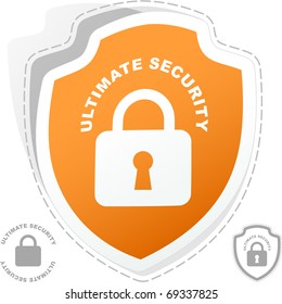 Padlock sticker. Vector illustration.