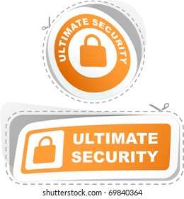 Padlock sticker. Vector illustration.