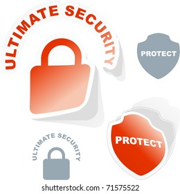 Padlock sticker. Vector illustration.