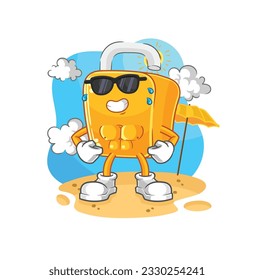 the padlock sunbathing in summer. character vector